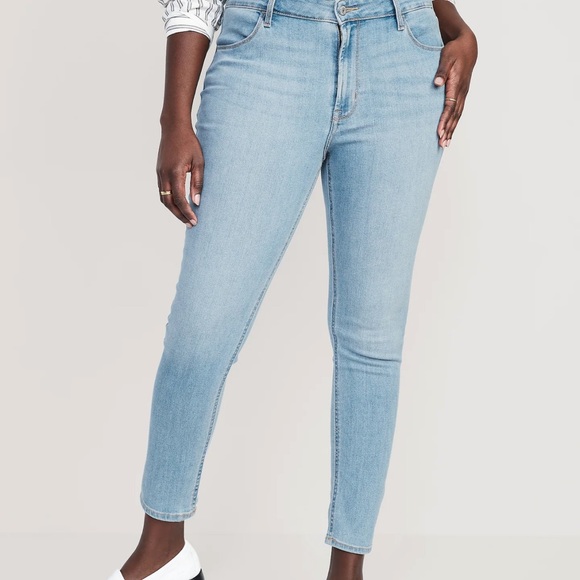 NWT OLD NAVY High-Waisted Wow Super-Skinny Ankle Jeans Color: Light Wash - Picture 5 of 7